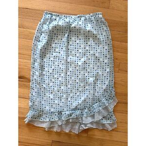 Vintage Y2k Light Blue Polka Dot Slip Skirt with Ruffle Hem size XS Cutecore